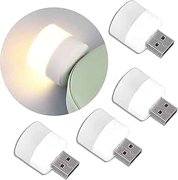 50-5PCS USB Night Light Mini LED USB Plug Lamp Power Bank Charging USB Book Lights round Reading Eye Protection Lamp LT019